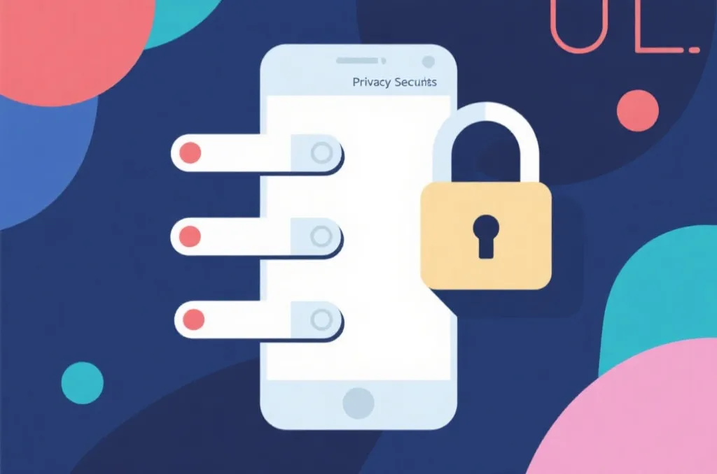 手机隐私与安全设置界面抽象示意图